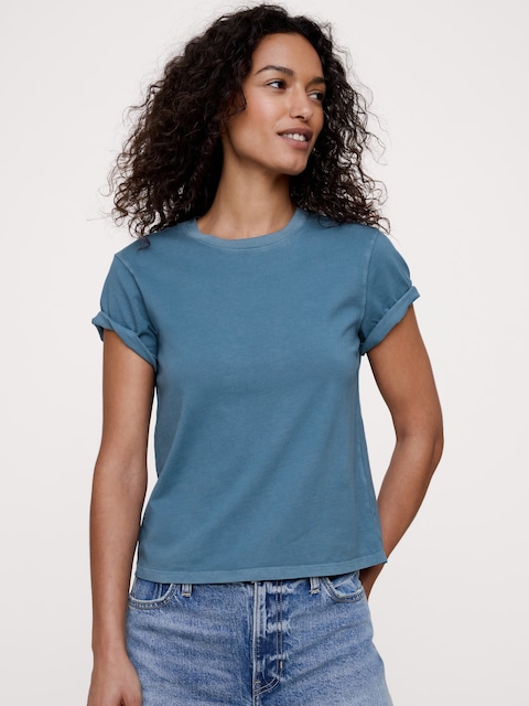 T-SHIRT RAS DU COU EN COTON RÉTRO