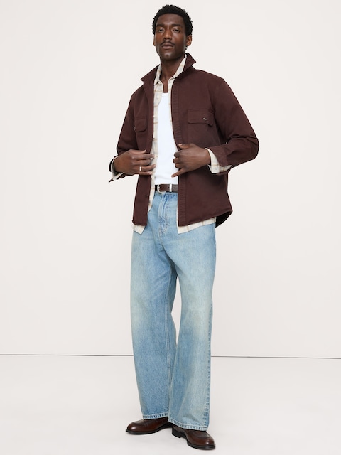 VESTE-CHEMISE EN SERGÉ DE COTON
