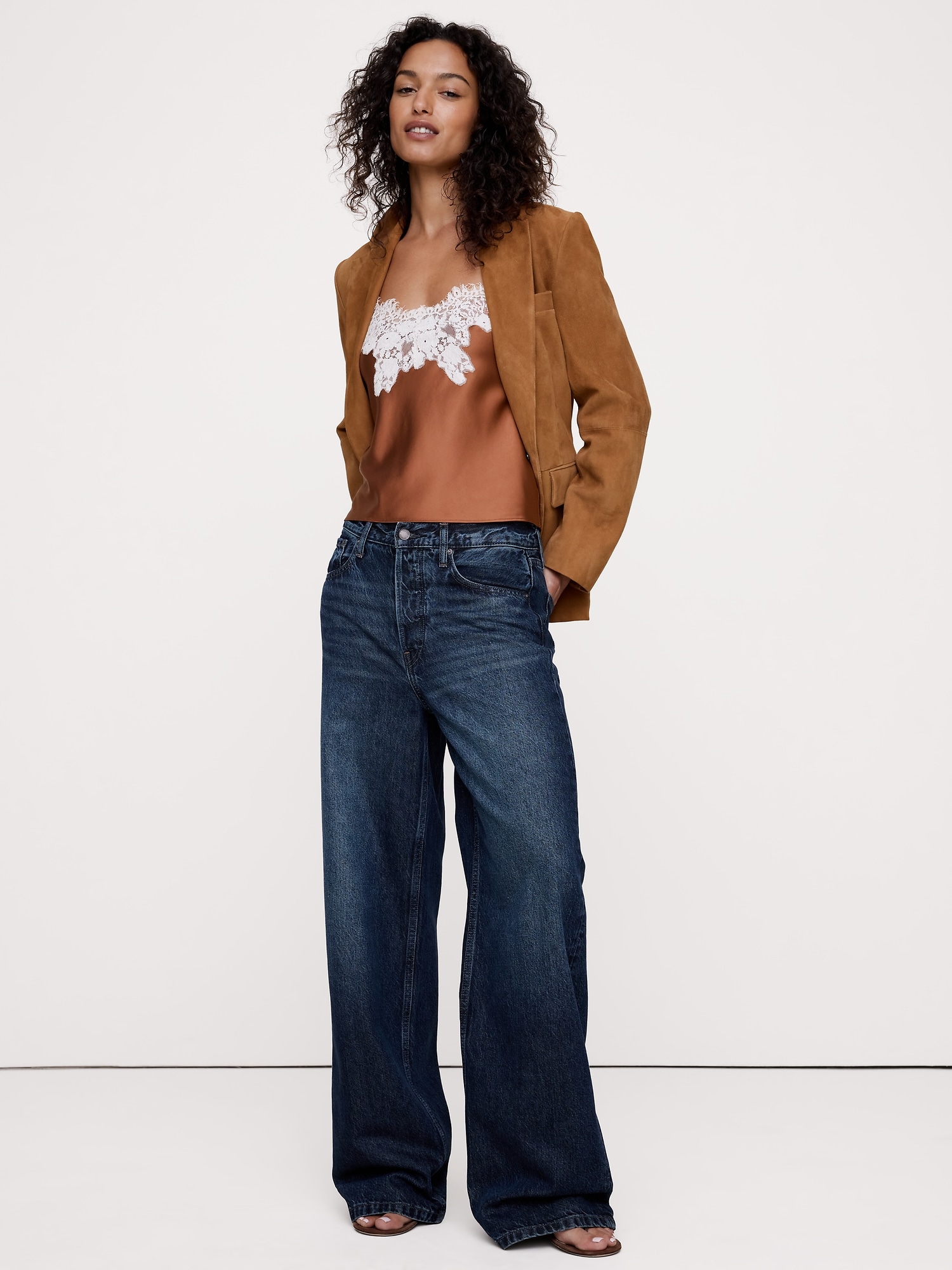 Image number 5 showing, Stretch-Satin Lace-Trim Camisole