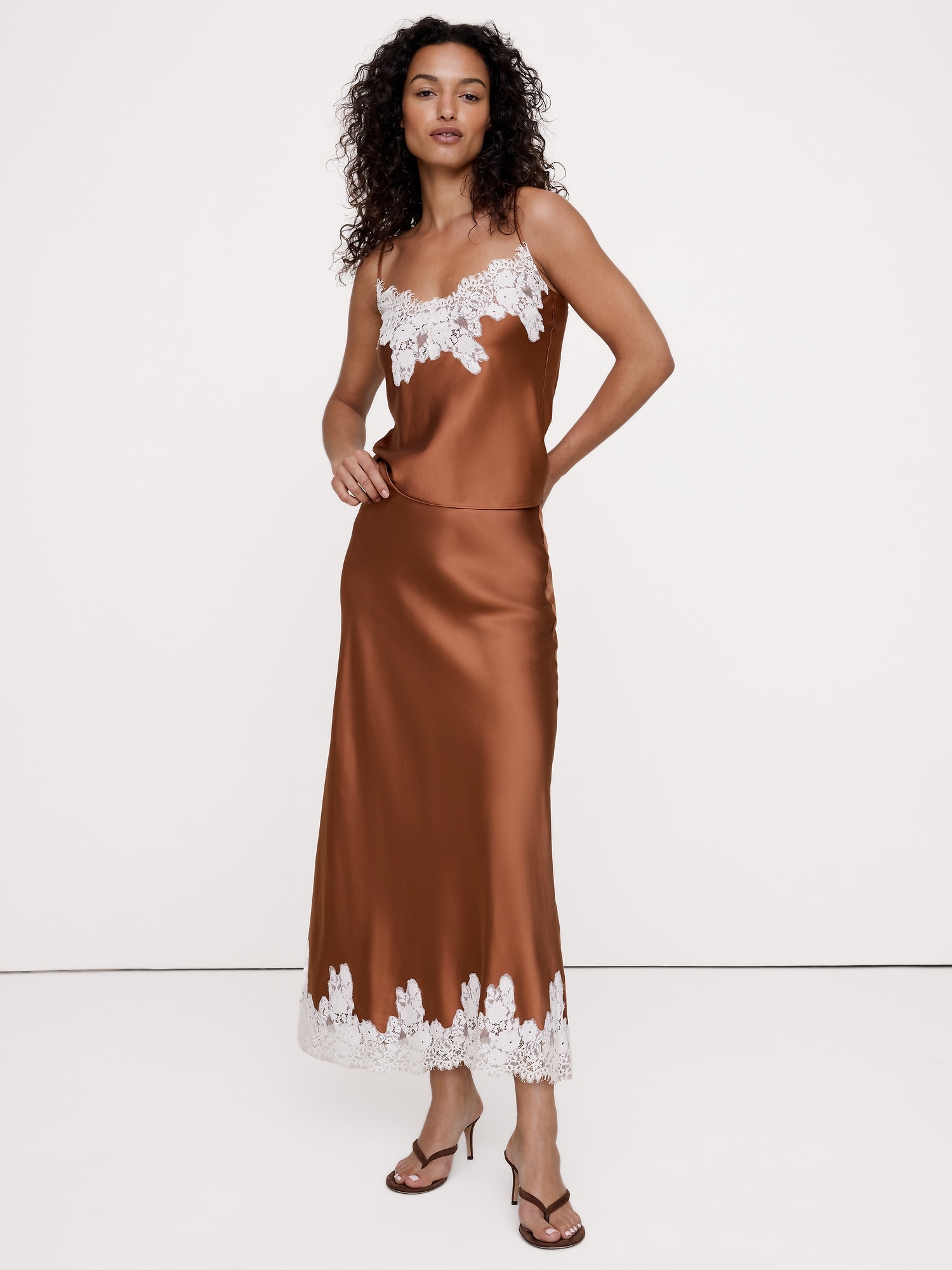 Image number 7 showing, Stretch-Satin Lace-Trim Camisole