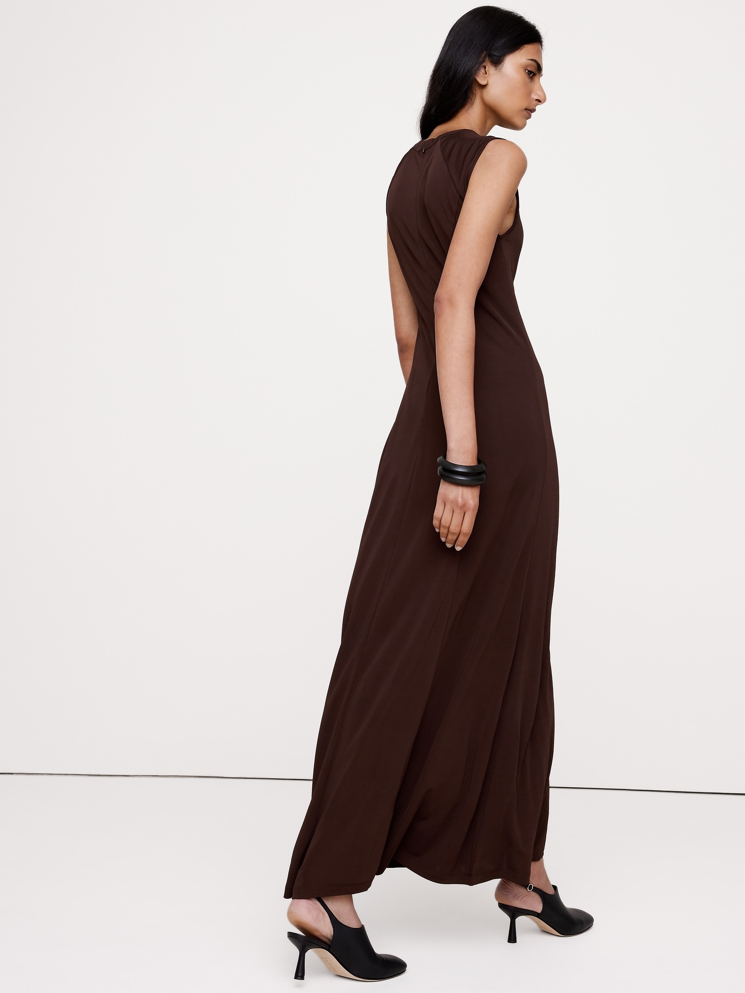 Image number 5 showing, Matte Jersey Paneled Maxi Dress