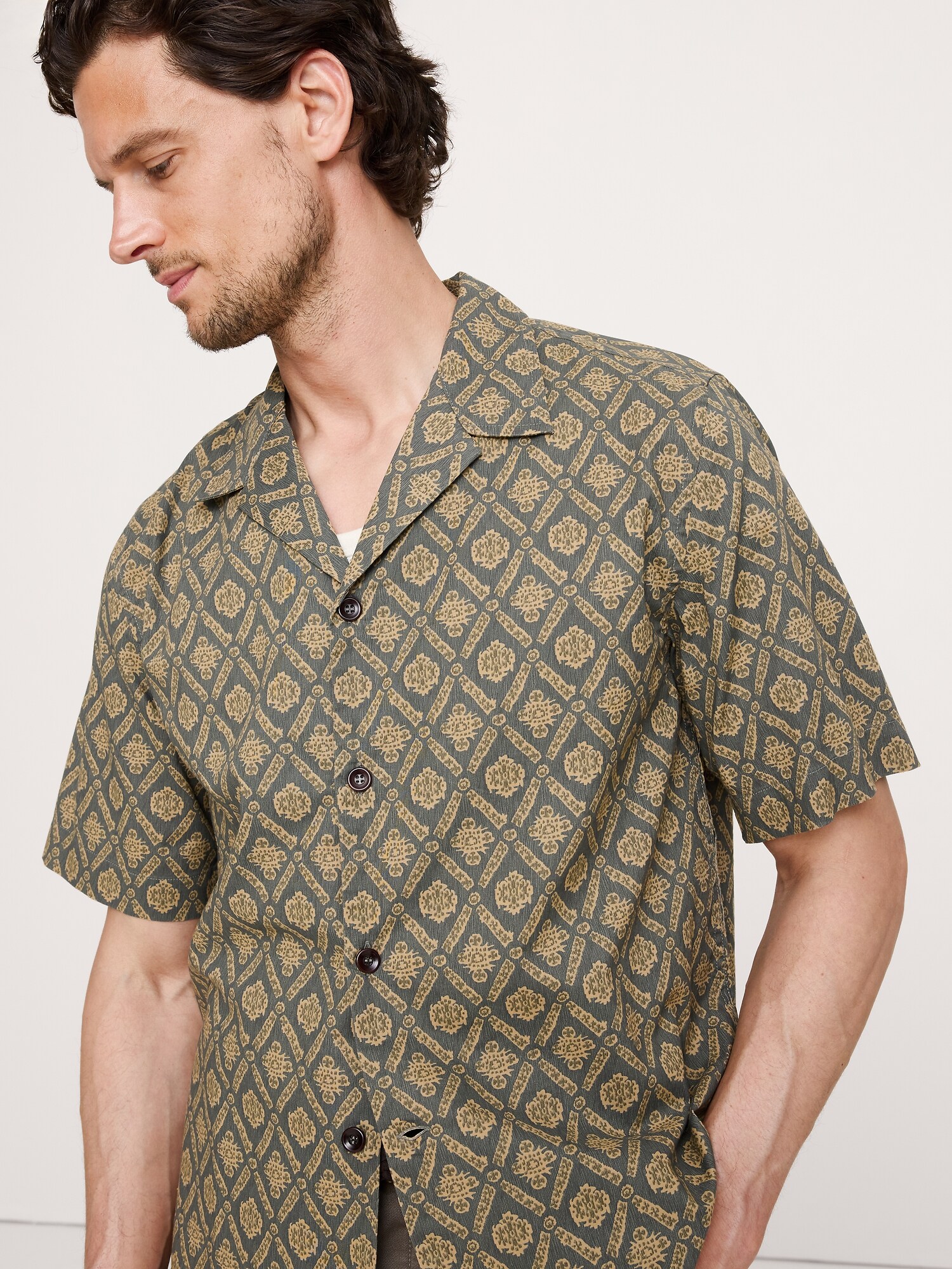 Image number 1 showing, Relaxed-Fit Cotton Poplin Resort Shirt