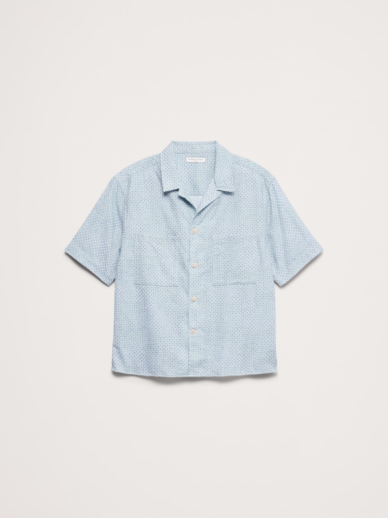 L'image numéro 4 présente Chemise de vacances décontractée en tissu gaufré