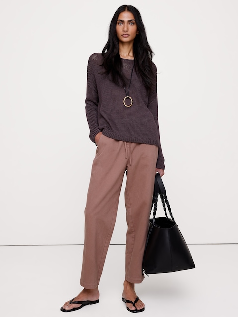 PANTALON À JAMBE DROITE EN COTON ESCAPADE