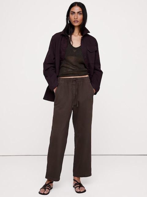 PANTALON À JAMBE DROITE EN COTON ESCAPADE