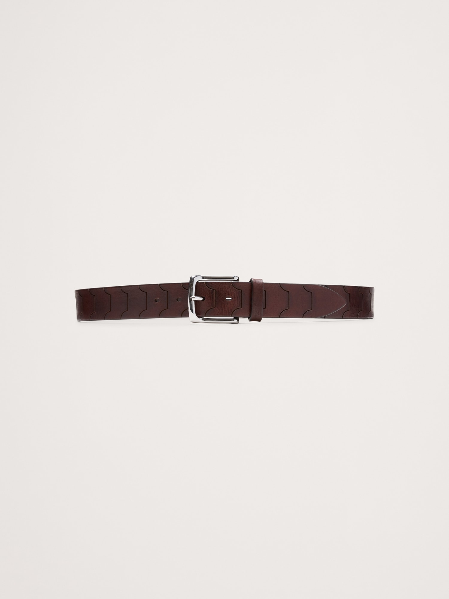Image number 1 showing, Geo Embossed Leather Belt