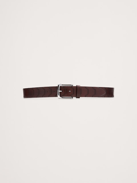 CEINTURE EN CUIR REPOUSSÉ À MOTIFS GÉOMÉTRIQUES