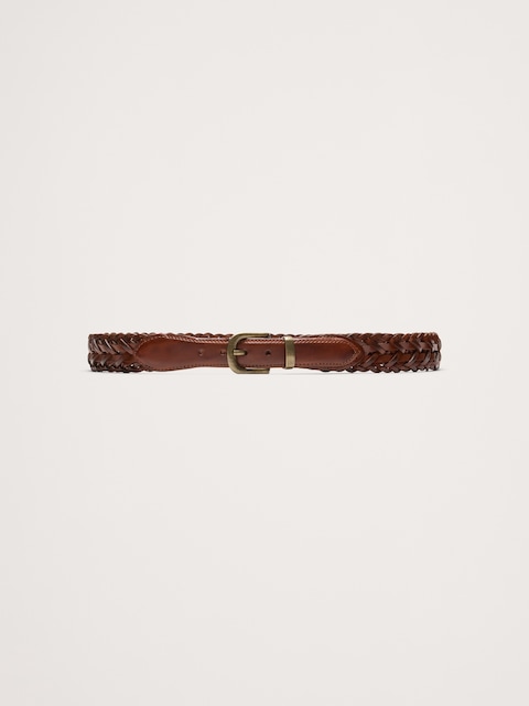 CEINTURE EN CUIR TISSÉ RÉTRO