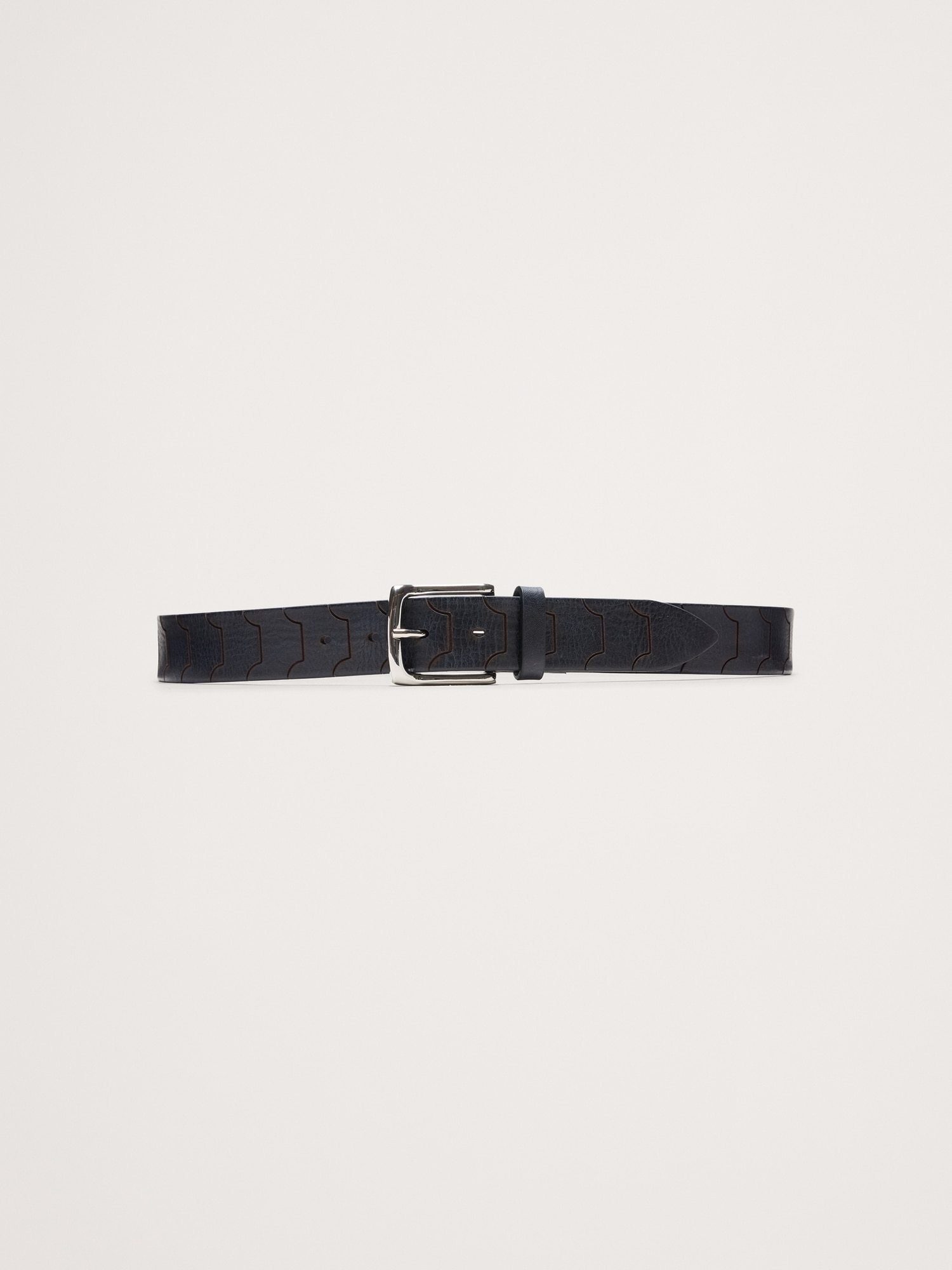 Image number 1 showing, Geo Embossed Leather Belt