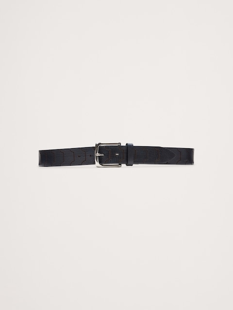 CEINTURE EN CUIR REPOUSSÉ À MOTIFS GÉOMÉTRIQUES