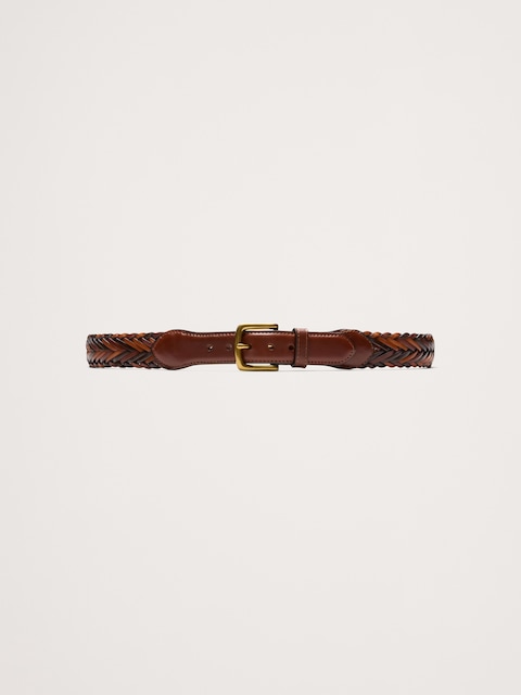CEINTURE EN CUIR TRESSÉ TRICOLORE