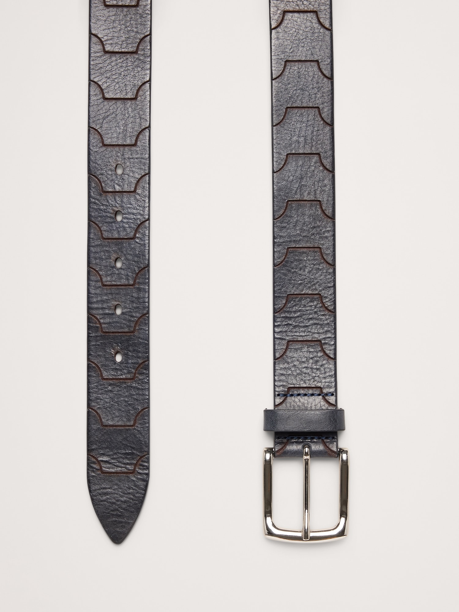 Image number 3 showing, Geo Embossed Leather Belt