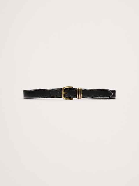 CEINTURE WESTERN EN CUIR À COUTURES CONTRASTANTES