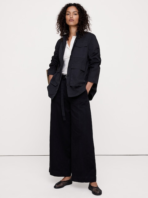 VESTE-CHEMISE EN SERGÉ DE COTON