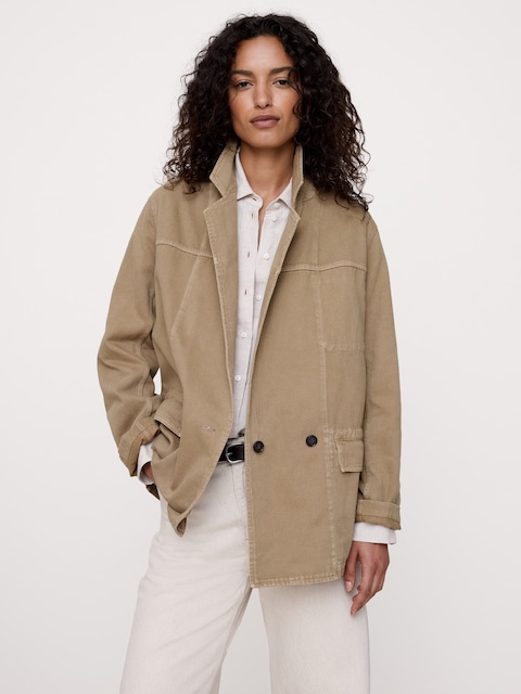 BLAZER UTILITAIRE EN COTON ET LIN