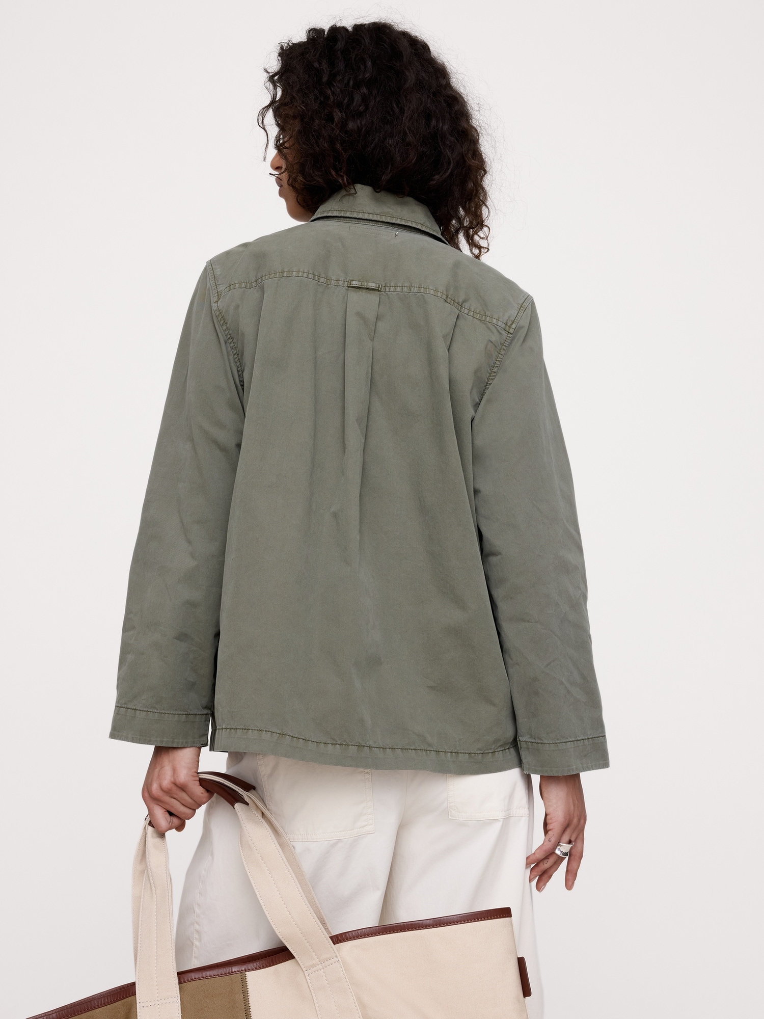 L'image numéro 5 présente Veste-chemise en sergé de coton