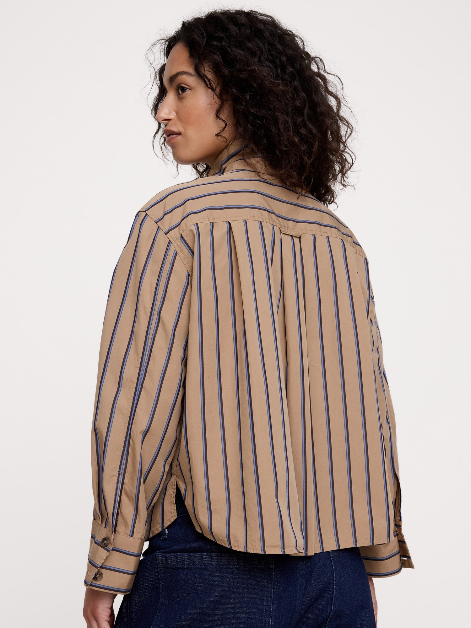 Cotton Foldover Collar Shirt