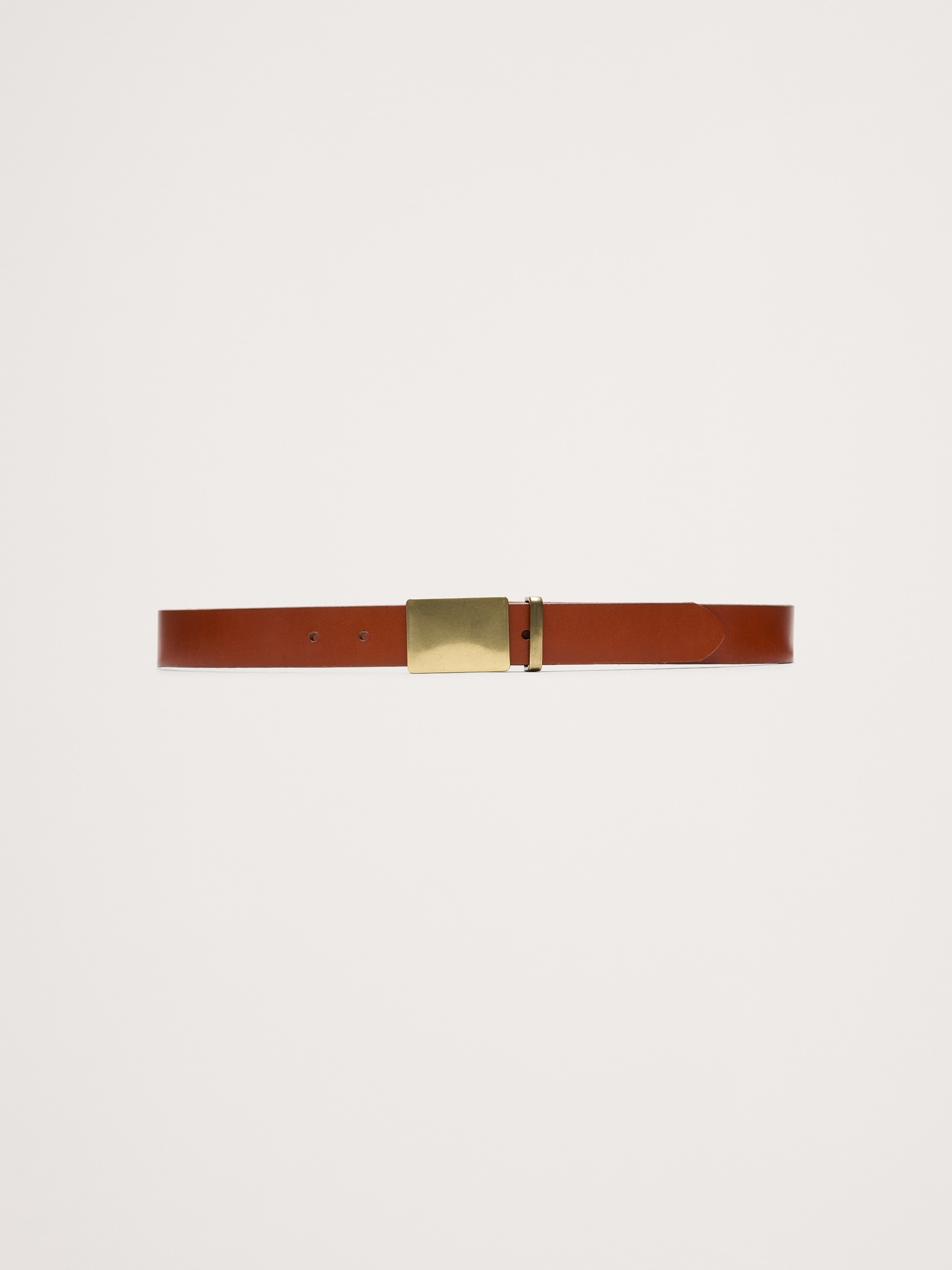 Leather Solid-Buckle Belt