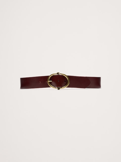 CEINTURE EN CUIR À BOUCLE ARRONDIE