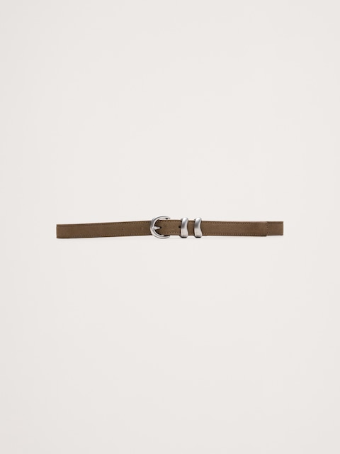 Sculptural Detail Suede Belt