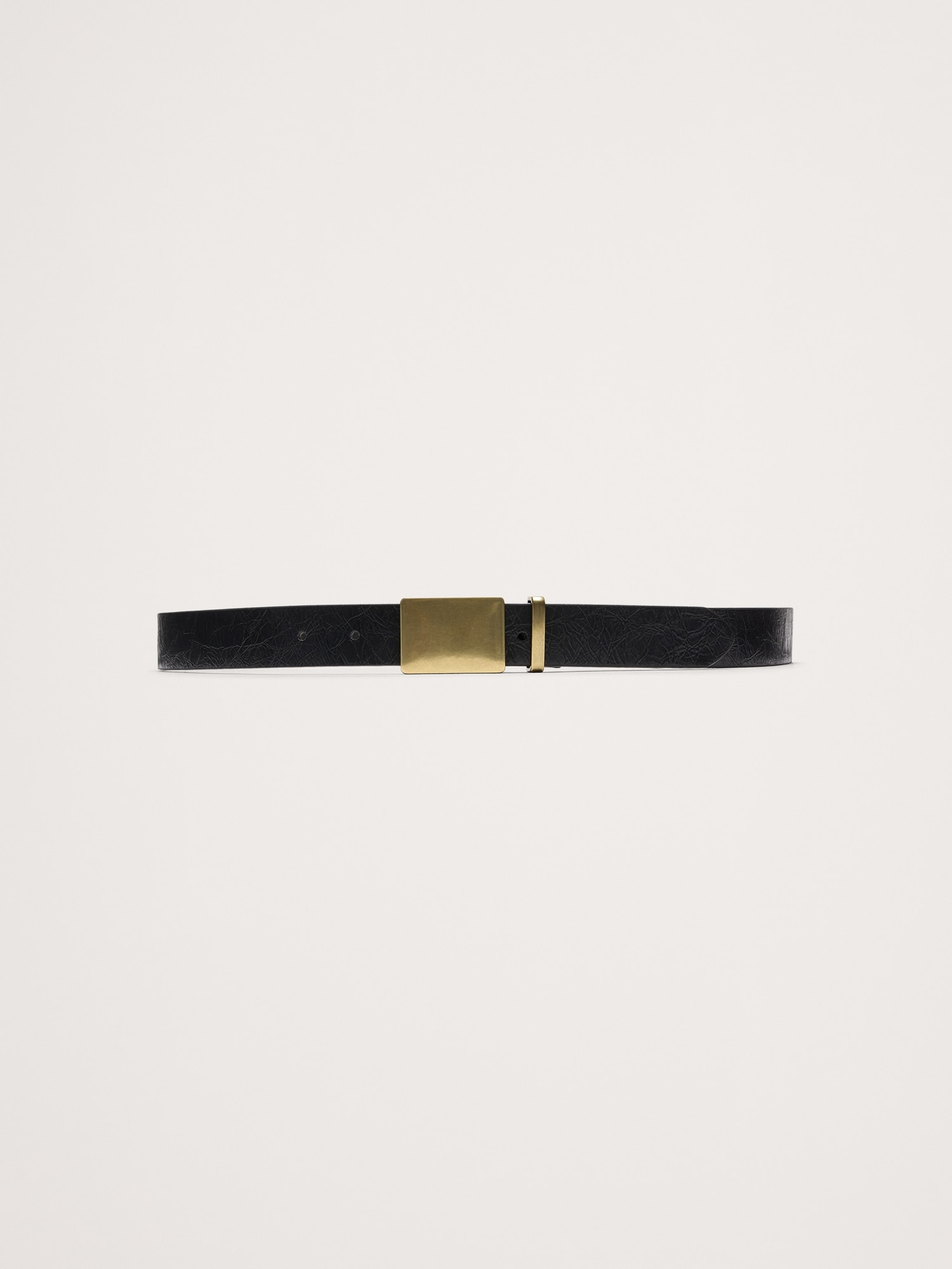 Leather Solid-Buckle Belt