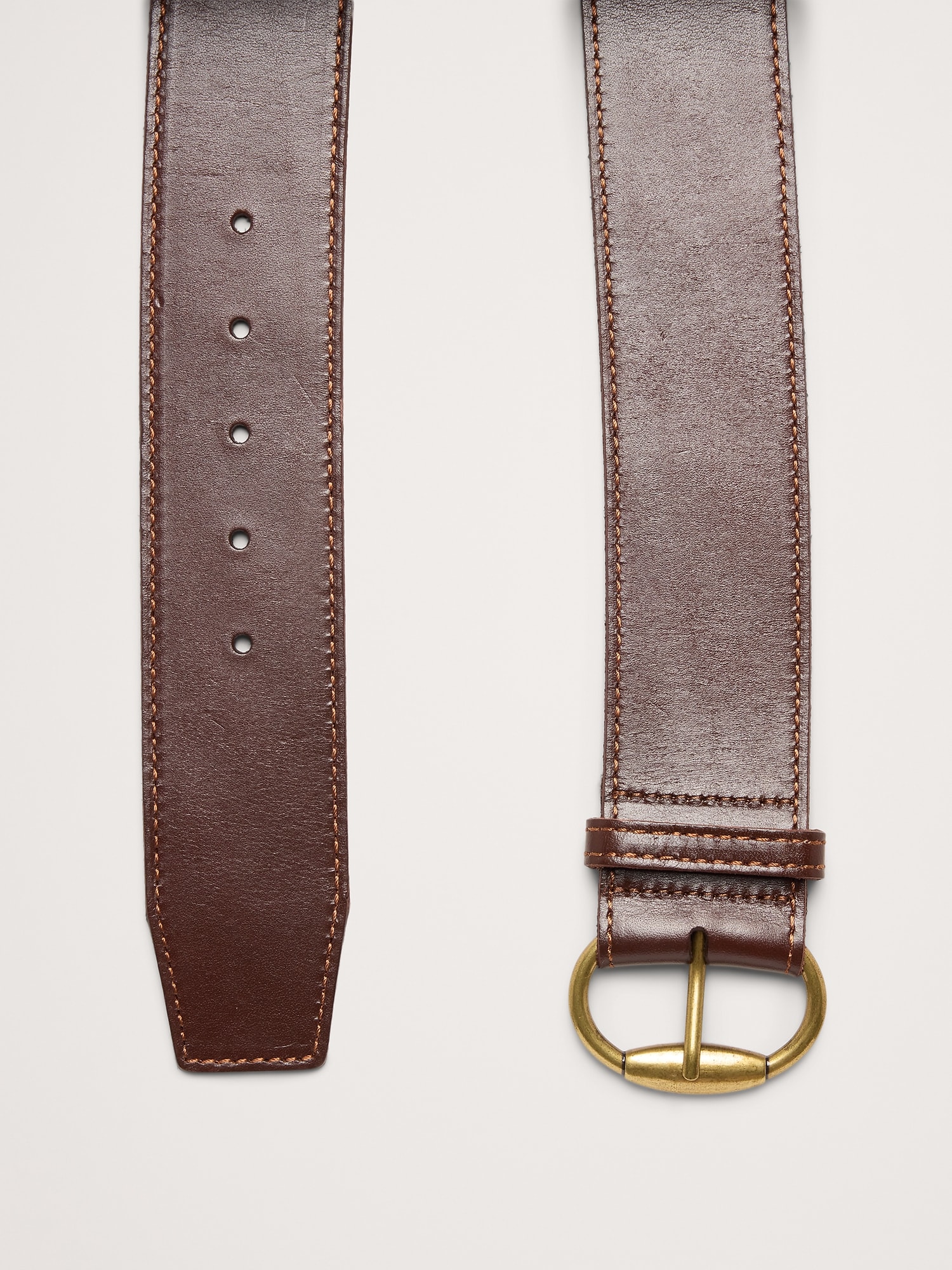 Leather Square-Tail Belt