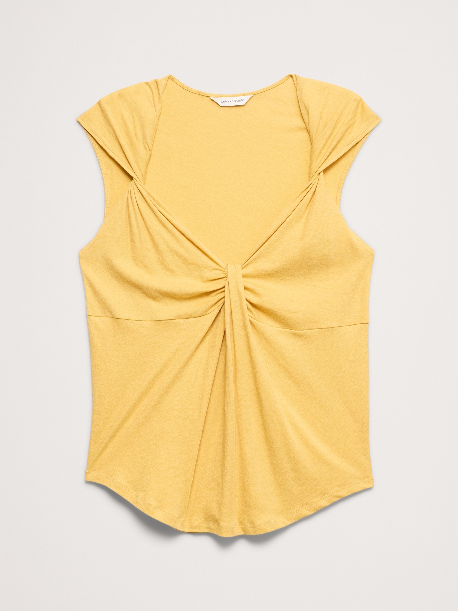 L'image numéro 4 présente Camisole torsadée en coton et en soie