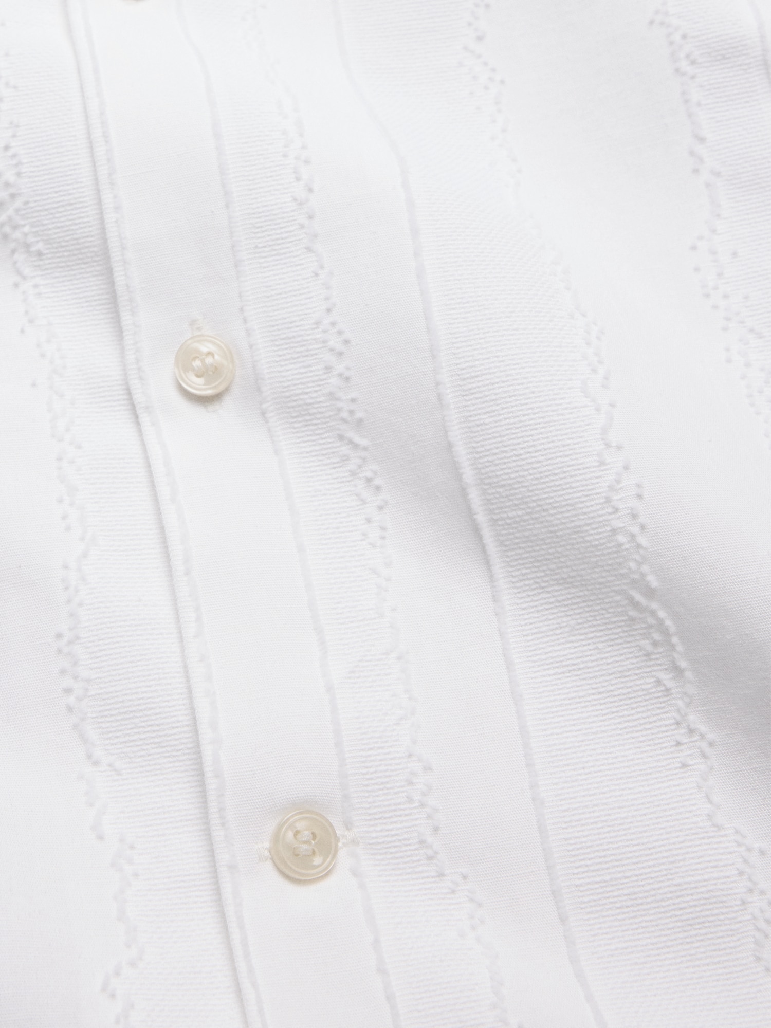 L'image numéro 5 présente Chemise de vacances décontractée en jacquard de coton et de lin