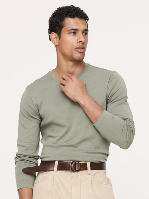 T-SHIRT À MANCHES LONGUES EN TISSU LUXUEUX