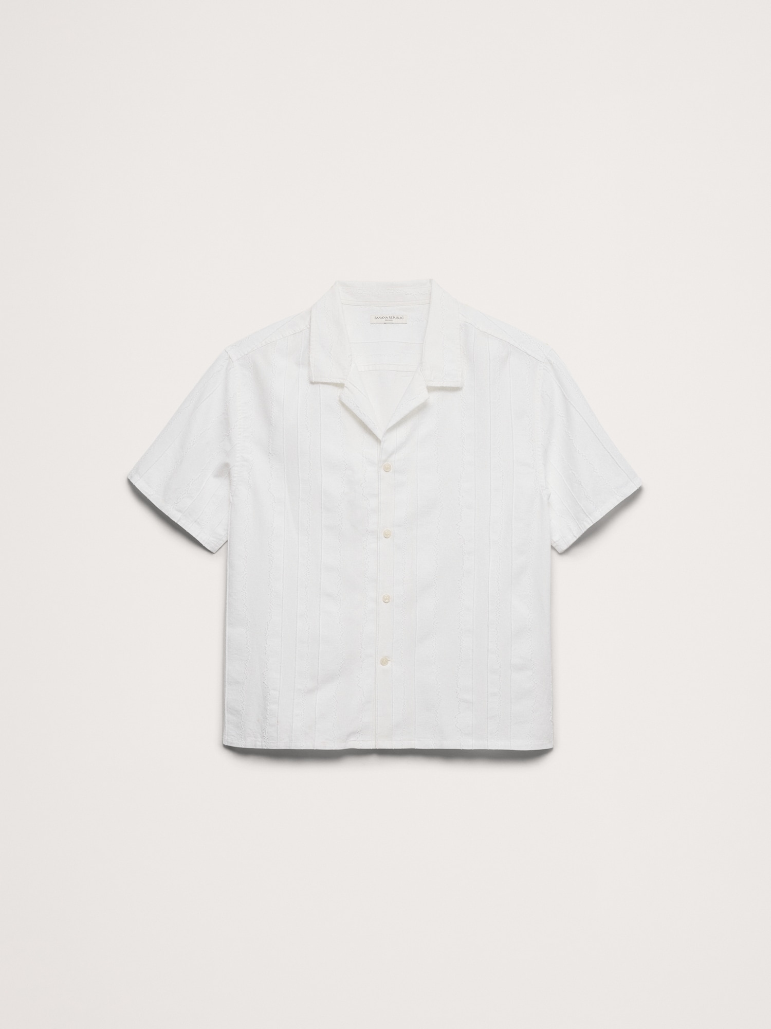 Image number 4 showing, Relaxed-Fit Cotton-Linen Jacquard Resort Shirt