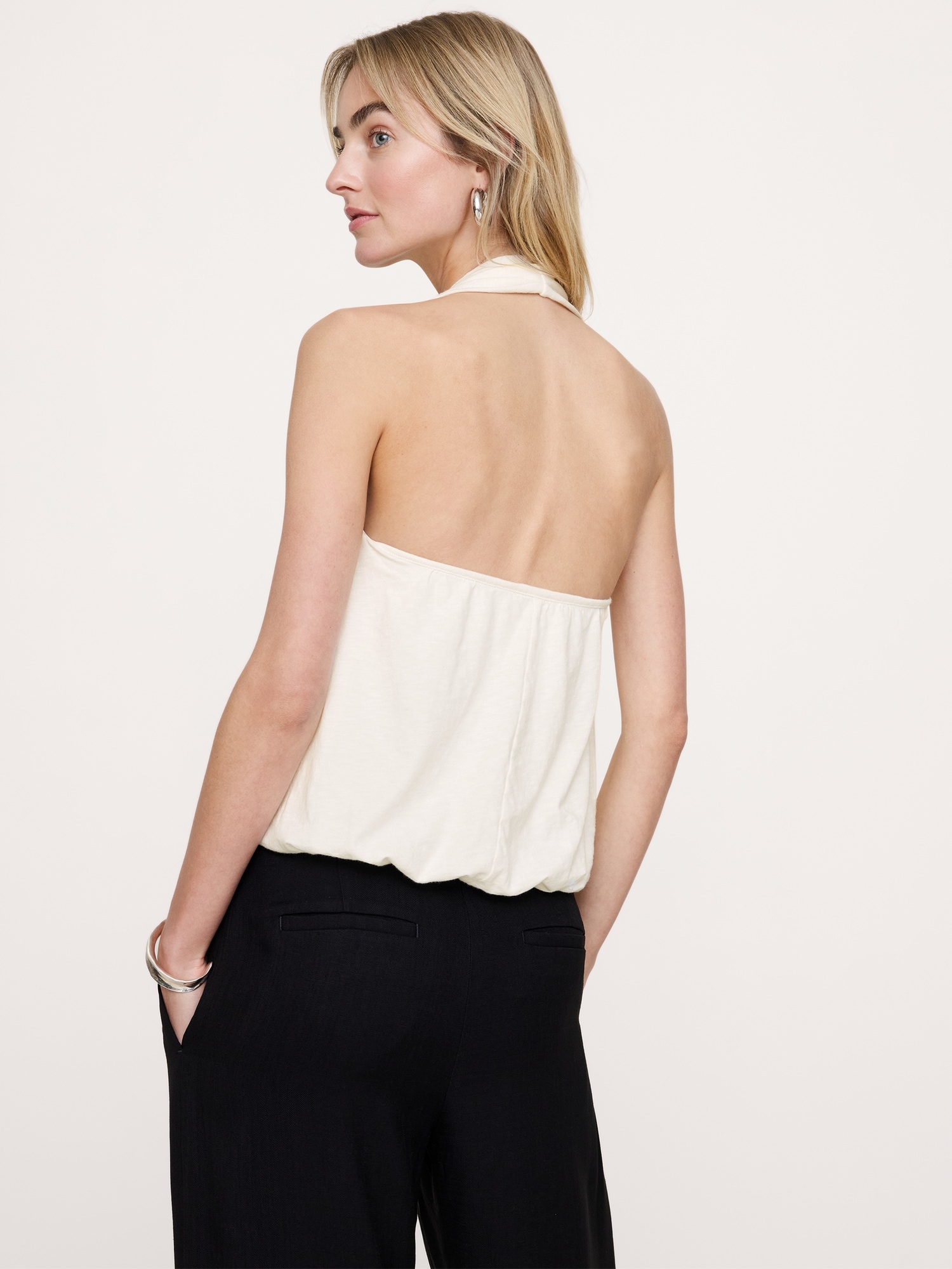 L'image numéro 2 présente Camisole bain de soleil à ourlet ballon en coton flammé