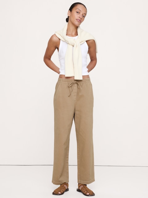 PANTALON À JAMBE DROITE EN COTON ESCAPADE