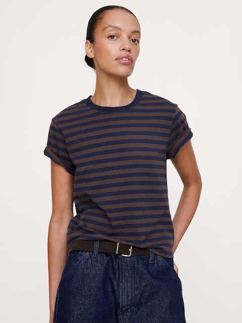 T-SHIRT RAS DU COU EN COTON FLAMMÉ