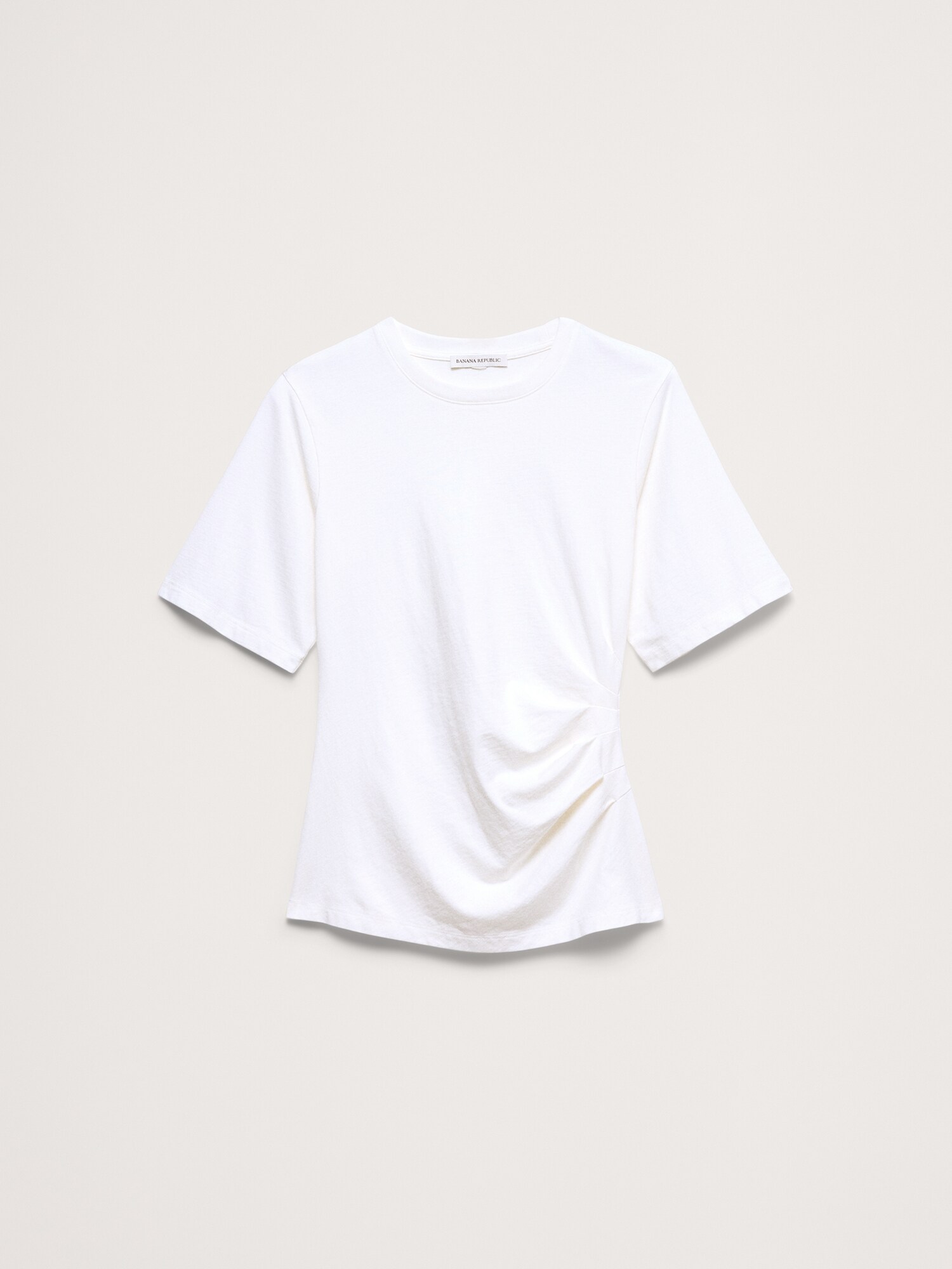 L'image numéro 4 présente T-shirt rétro froncé sur les côtés en coton