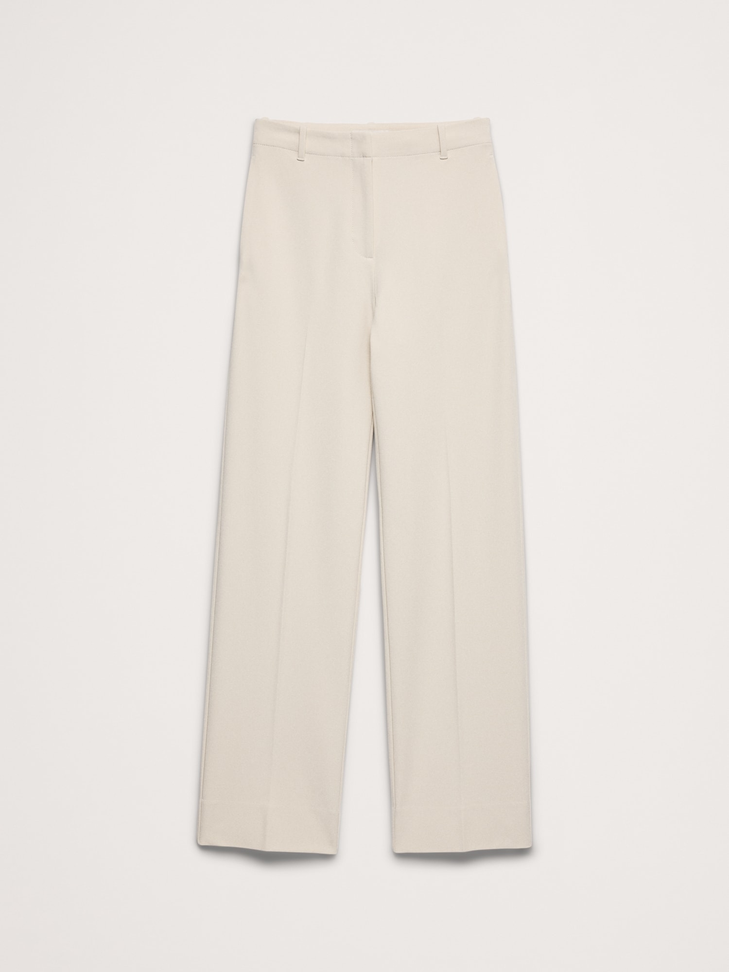 L'image numéro 5 présente Pantalon moderne droit à taille haute en tissu urbain extensible