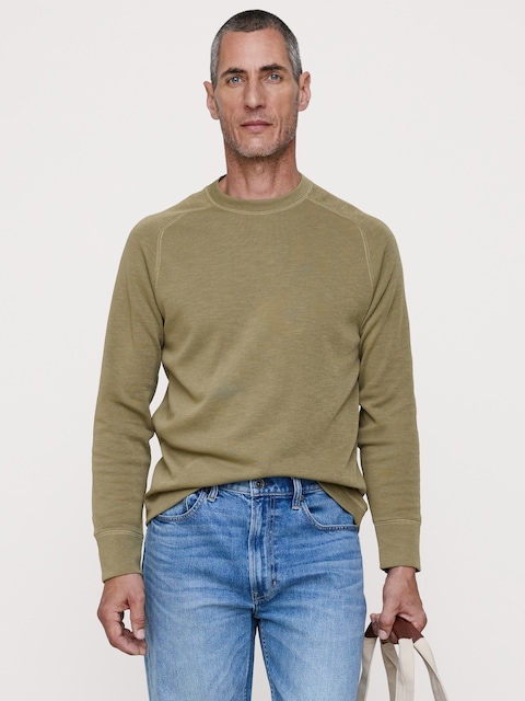 T-SHIRT RAS DU COU EN TRICOT DE FIL FLAMMÉ DOUBLE