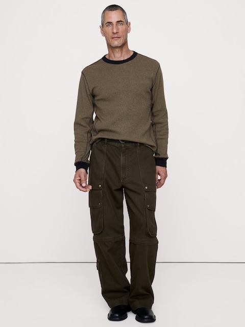 Ribbed Cotton Long-Sleeve T-Shirt