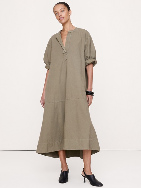 ROBE LONGUE EN TOILE DE COTON À ENFILER