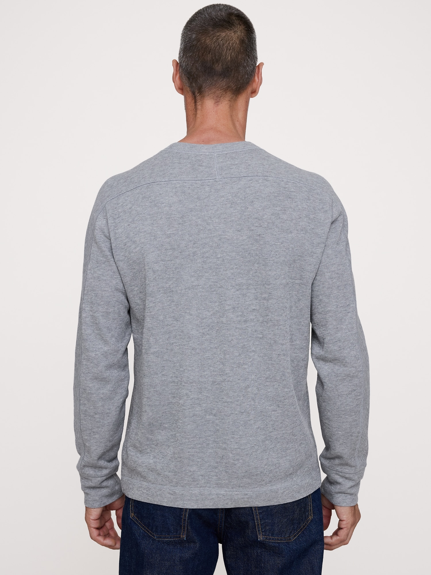 Slub Double-Knit Henley T-Shirt