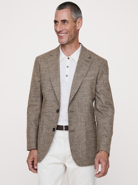 VESTE DE COMPLET AJUSTÉE CINTRÉE EN FLANELLE ITALIENNE