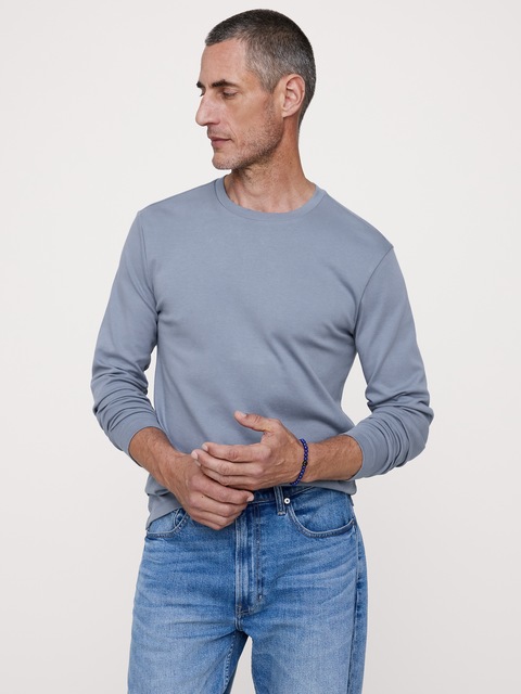T-SHIRT À MANCHES LONGUES EN TISSU LUXUEUX