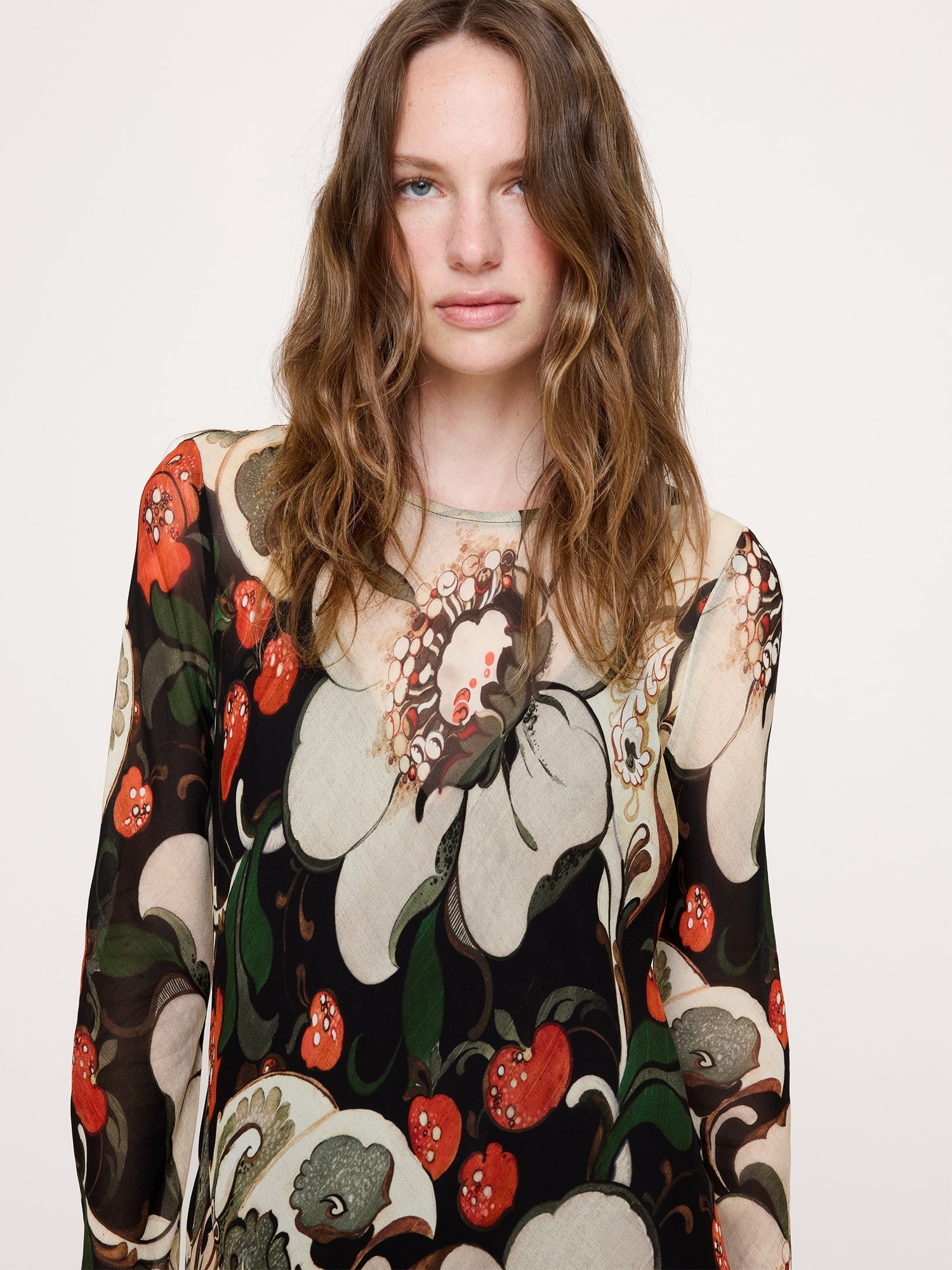 Bias-Cut Chiffon Maxi Dress