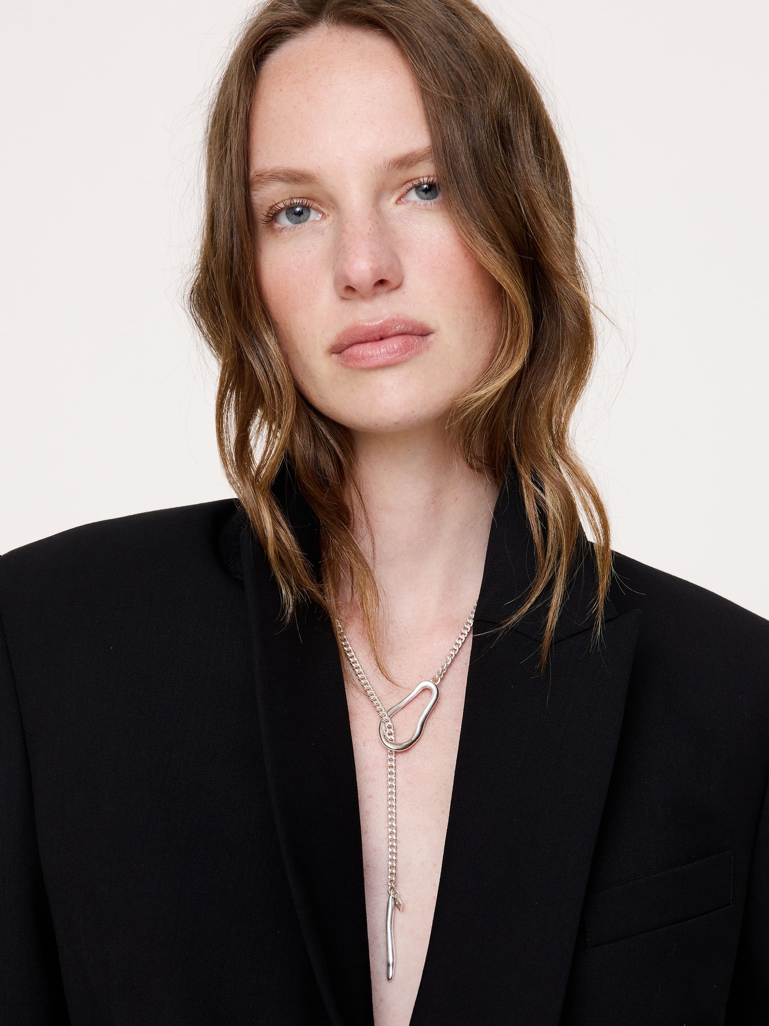 Abstract Oval Drop Necklace
