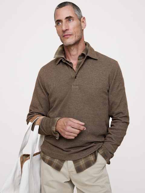 POLO EN TRICOT DOUBLE DE FIL FLAMMÉ