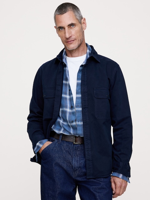VESTE-CHEMISE EN SERGÉ DE COTON