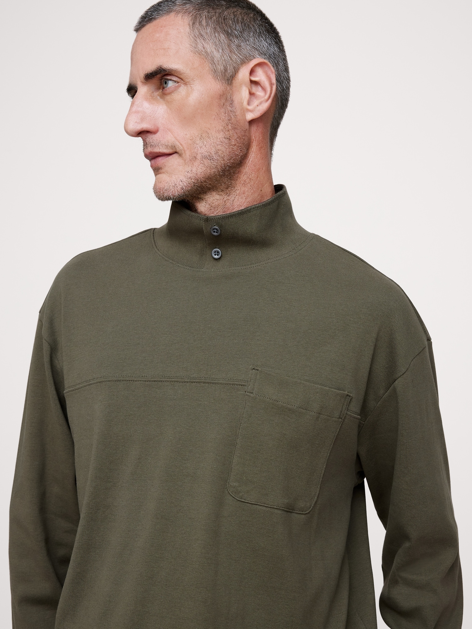 Cotton Mock-Neck Pullover