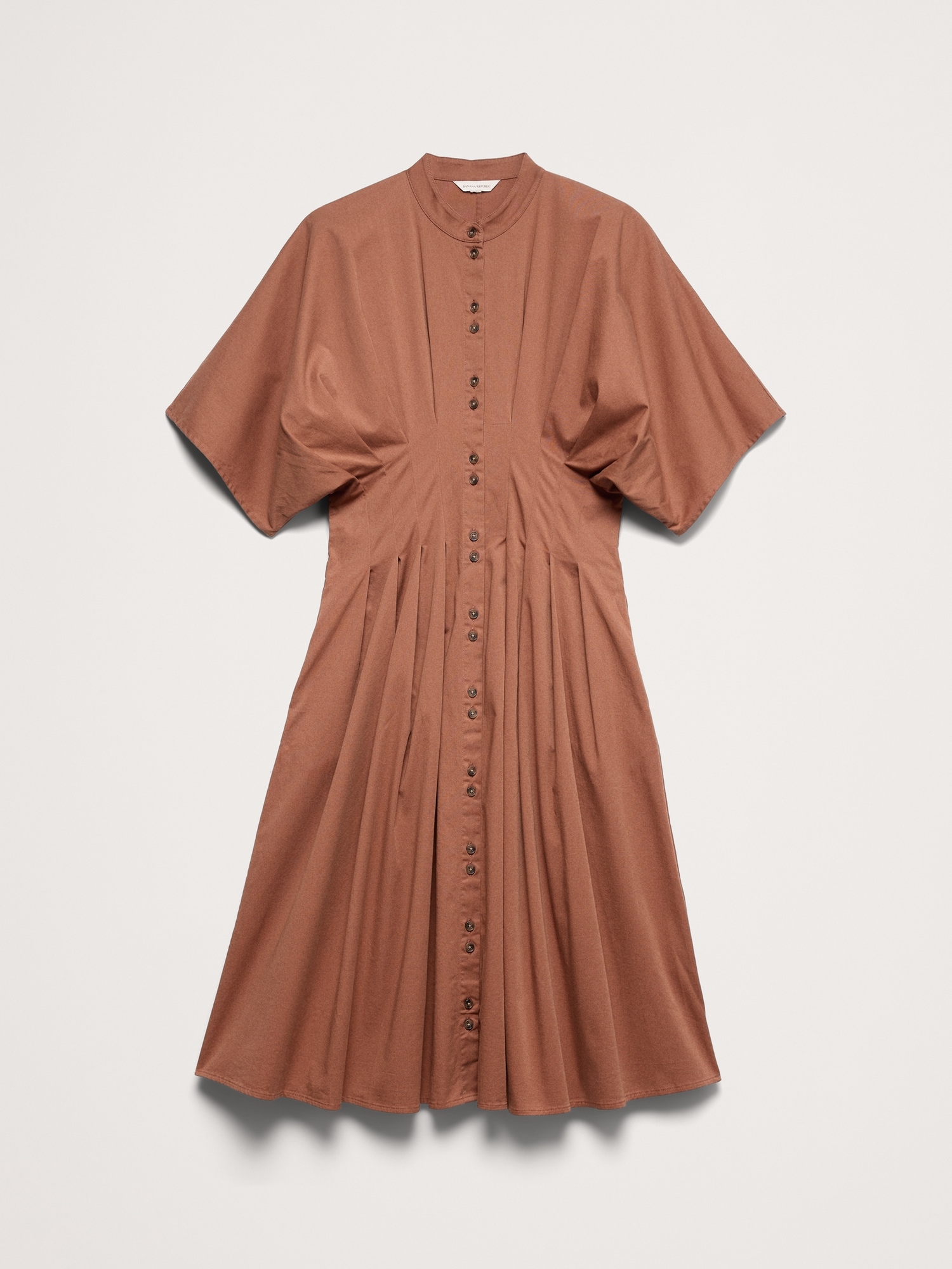 L'image numéro 5 présente Robe mi-longue à plis en coton extensible