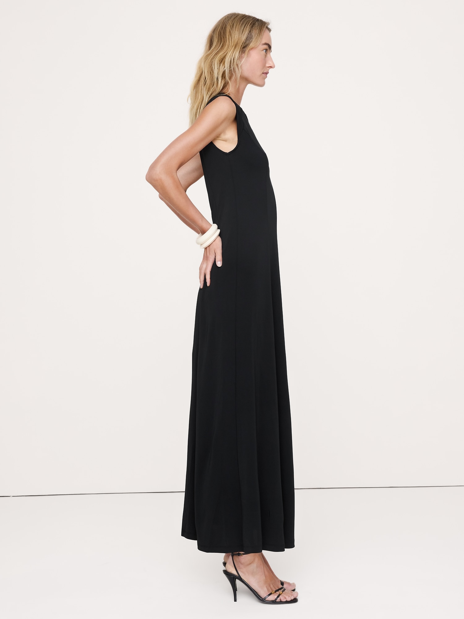 Image number 4 showing, Matte Jersey Paneled Maxi Dress