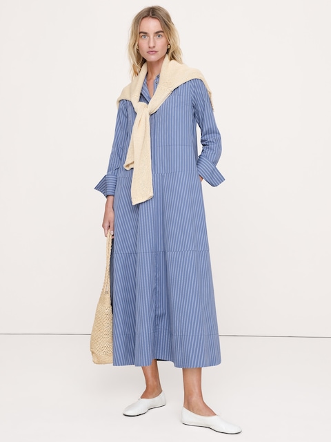 ROBE-CHEMISIER TRAPÈZE EN COTON