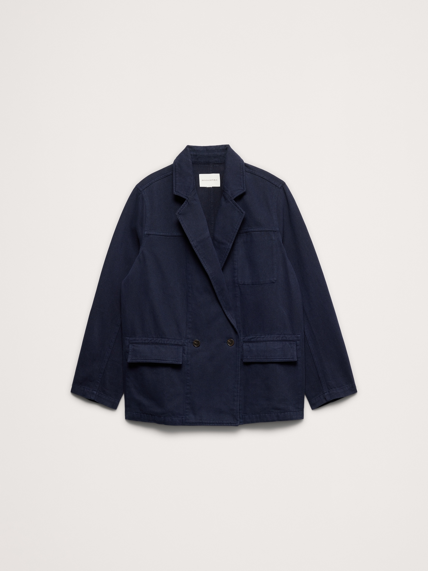 Cotton-Linen Utility Blazer